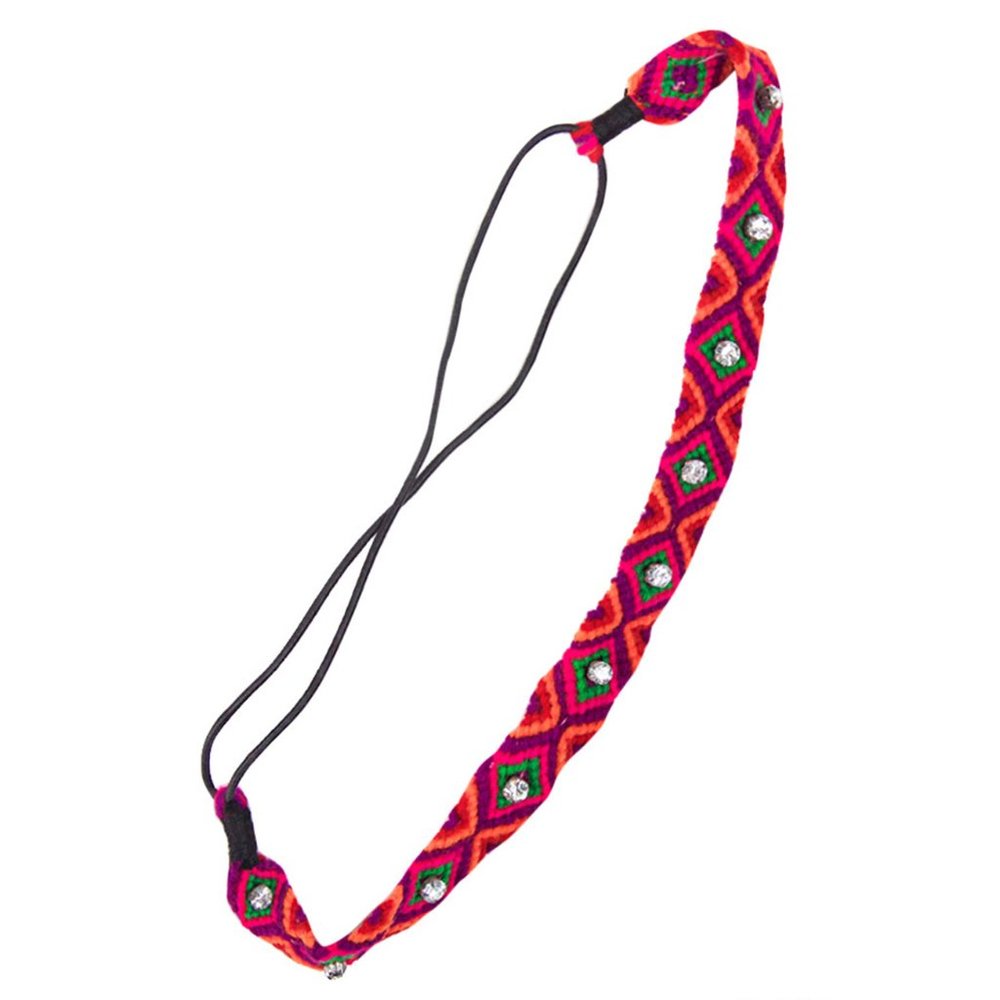 Diamond Pattern Stone Decorated Colorful Headband